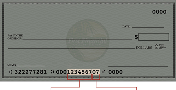 image of check with member number highlighted