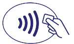 contactless logo symbol blue