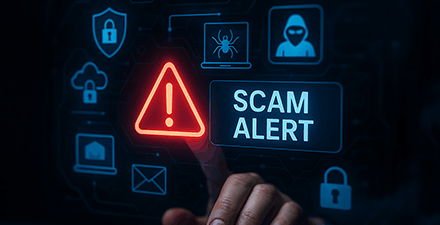Scam alert, fraud warning.