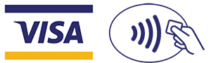 Visa and contactless acceptance icons
