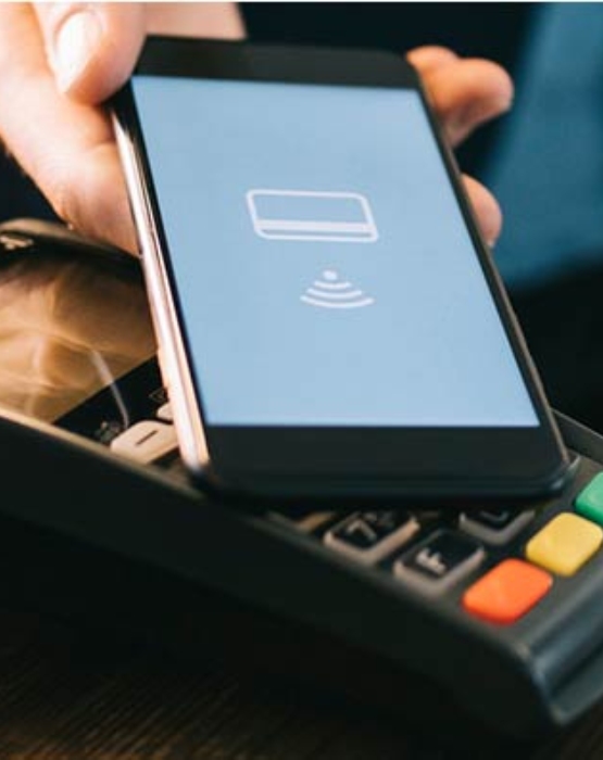 a person making a mobile purchase