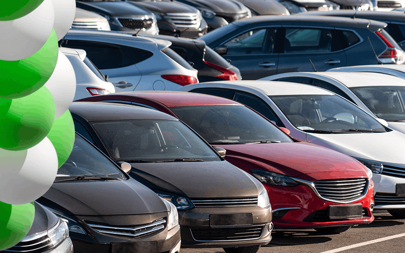 Cars in a lot