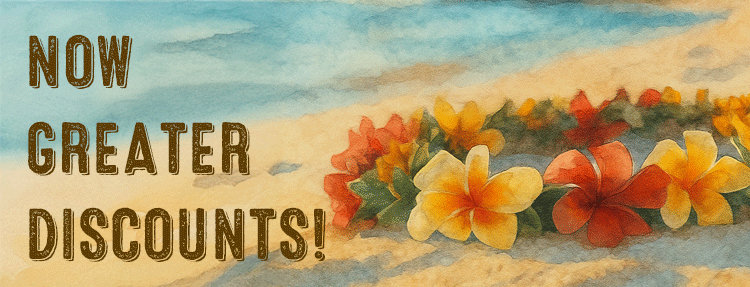 Floral lei lying gently on the sandy beach.