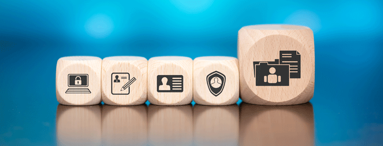 Security icons on building blocks
