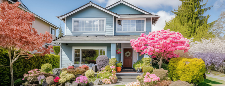 Pastel spring house.
